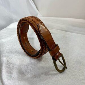 Vintage Arcadia Mens Leather Woven Belt size 36in Y2K 90s Essential Western work
